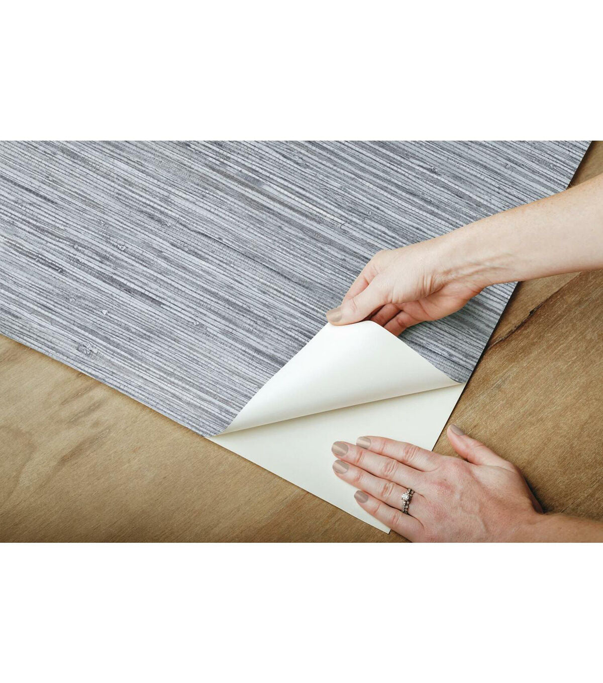 RoomMates Faux Grasscloth Peelable Wallpaper Blue