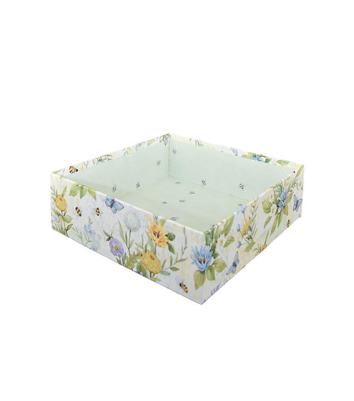 10 Bees & Green Floral Square Box by Place & Time