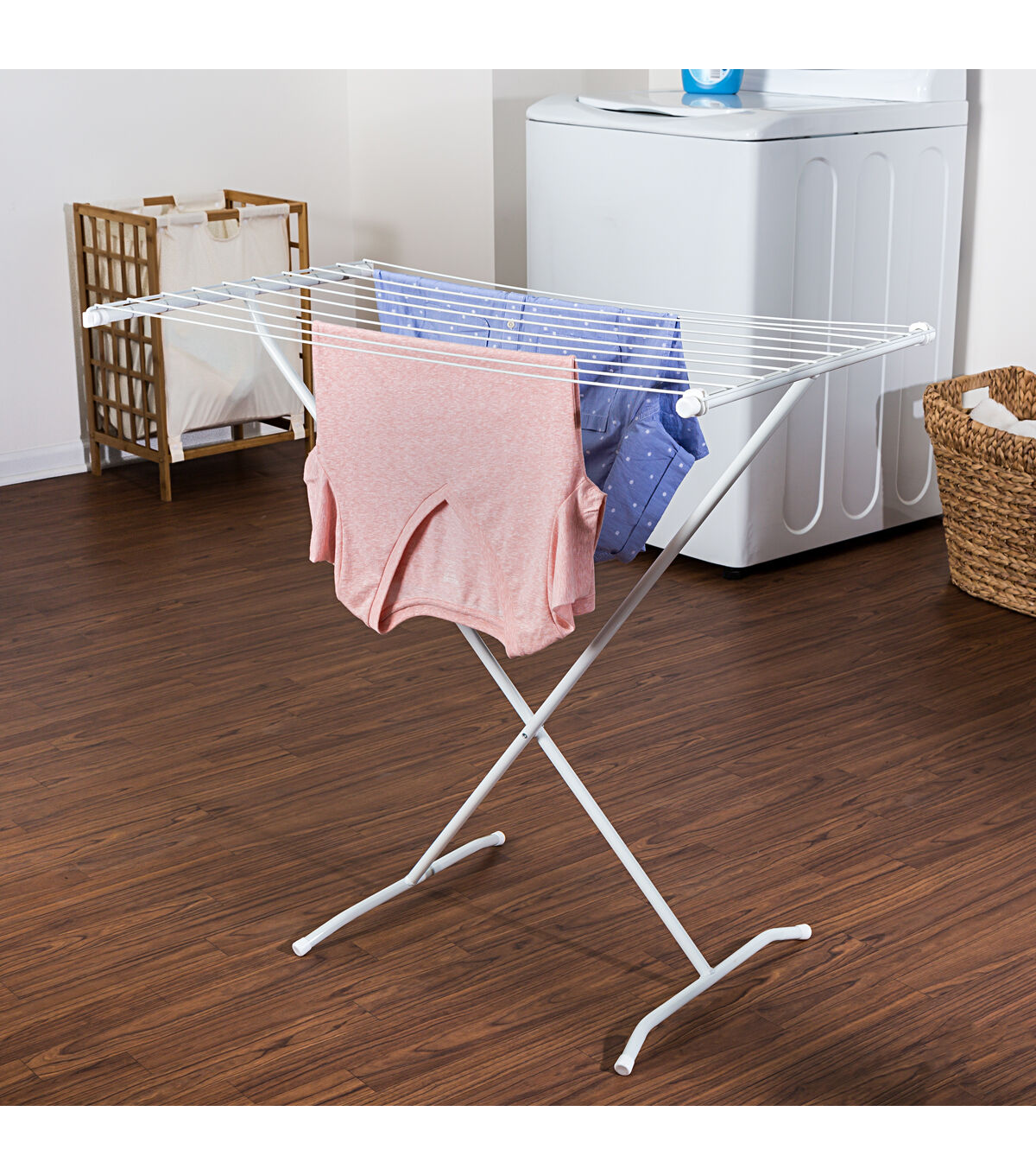 Honey Can Do 35.5 x 32 White Metal Folding X Frame Drying Rack