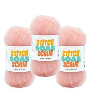 Lion Brand Stitch Soak Scrub 92yds Worsted Nylon Yarn 3 Bundle