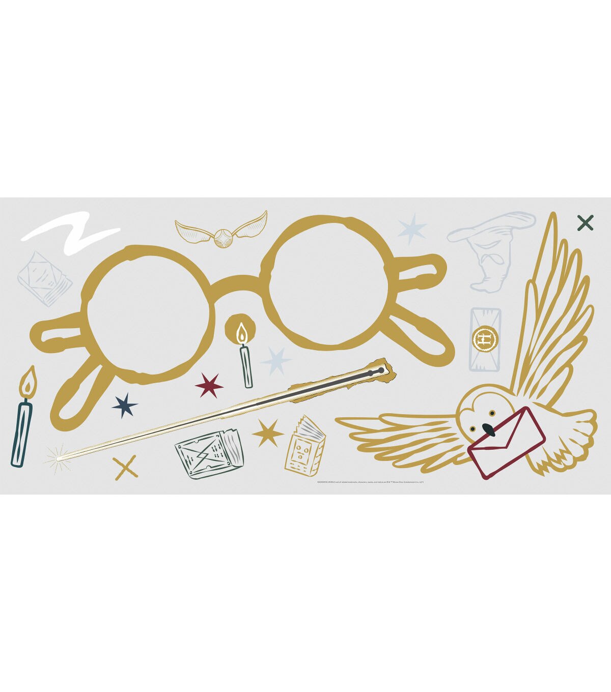 RoomMates Harry Potter Glasses Giant Wall Decal Peel & Stick Wallpaper