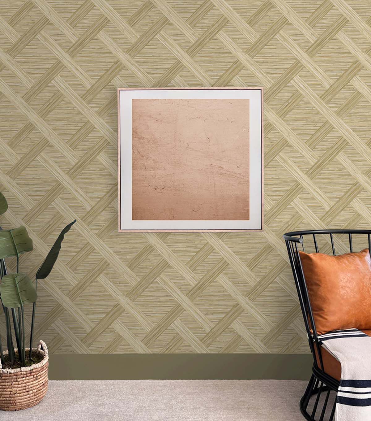 Surface Style 20.5' x 18' Shoreline Java Weave Peel & Stick Wallpaper