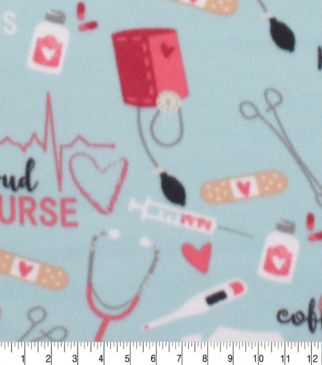 Coffee & Scrubs Blizzard Fleece Fabric