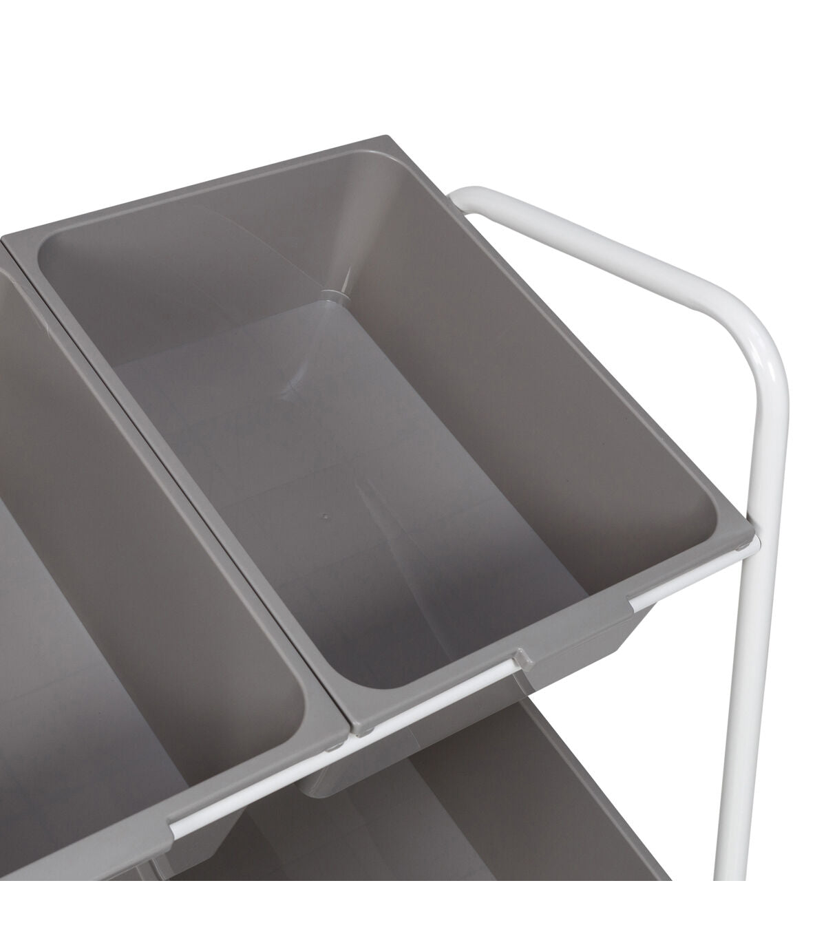 Honey Can Do 24 x 34 Gray & White 6 Bin Rolling Storage & Craft Cart