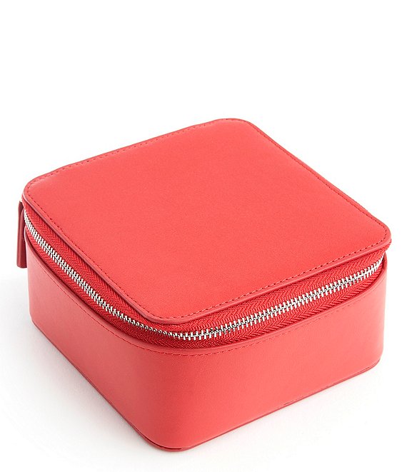 Leather Zippered Travel Jewelry Organizer Case