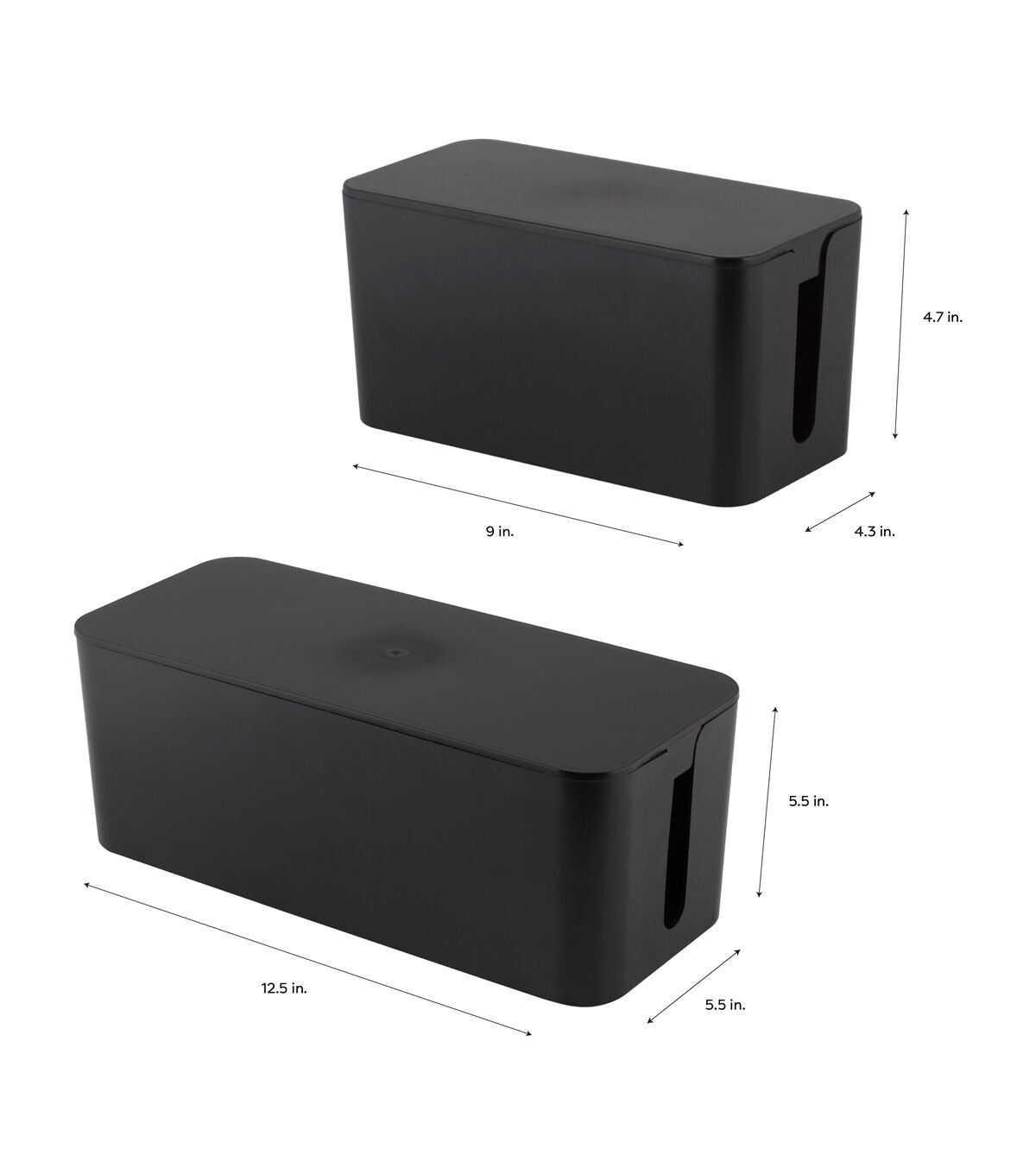 Simplify 2ct Black Cable Organizer Boxes