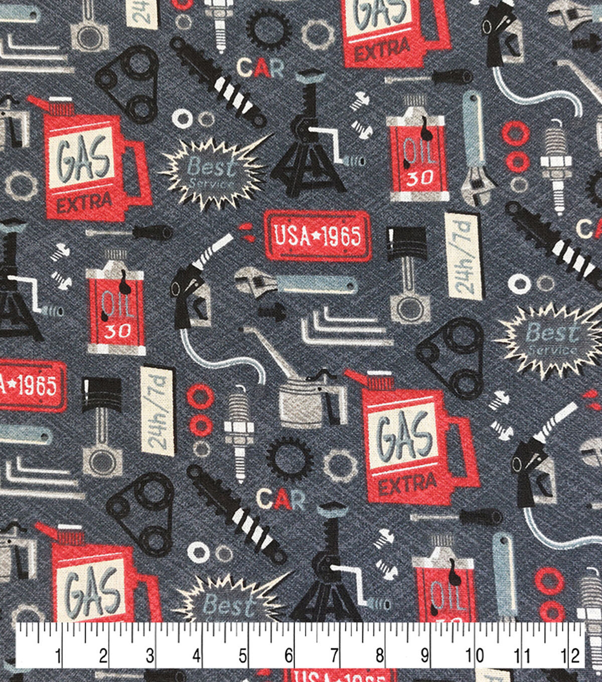 Mechanics Tools Novelty Cotton Fabric