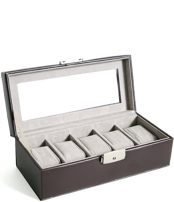 Leather Five-Slot Watch Box