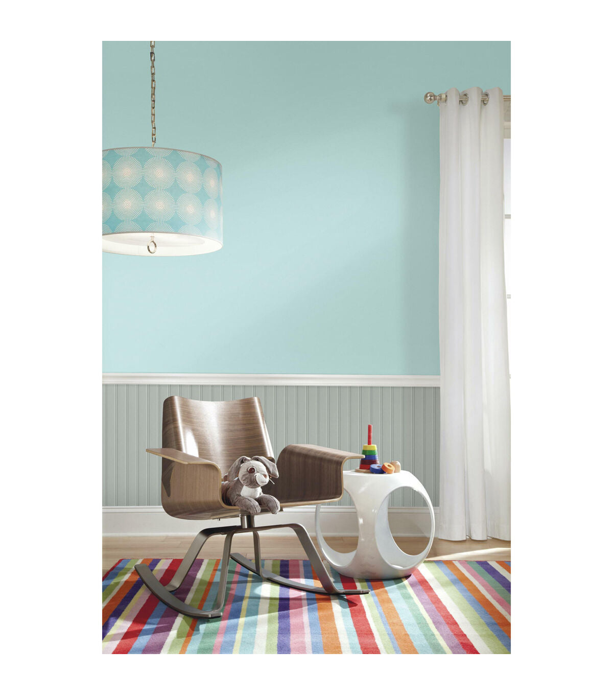 RoomMates 20.5 x 16.5' Mint Green Beadboard Peel & Stick Wallpaper