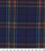 Navy Tartan Plaid Blizzard Fleece Fabric