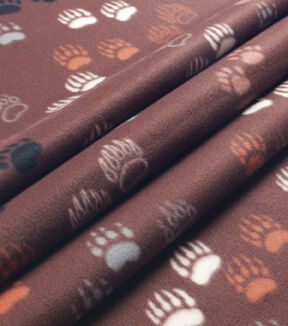 Bear Tracks Blizzard Fleece Fabric