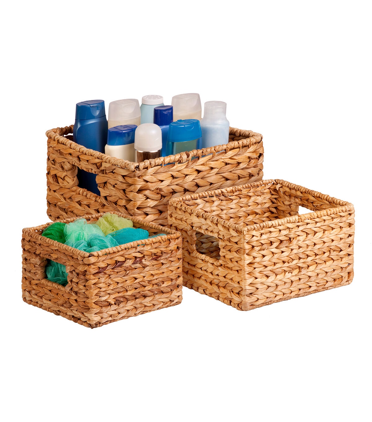 Honey Can Do 12 x 7 Nested Hyacinth Storage Baskets 3ct
