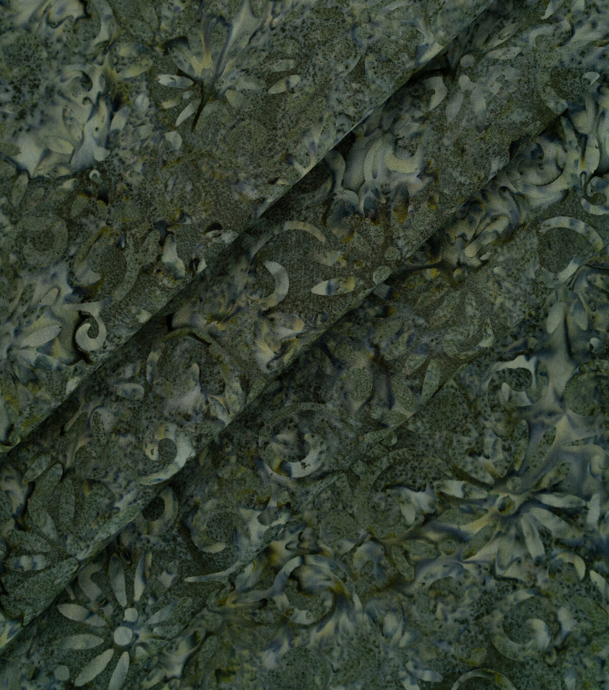 Green Steel Mirage Batik Cotton Fabric