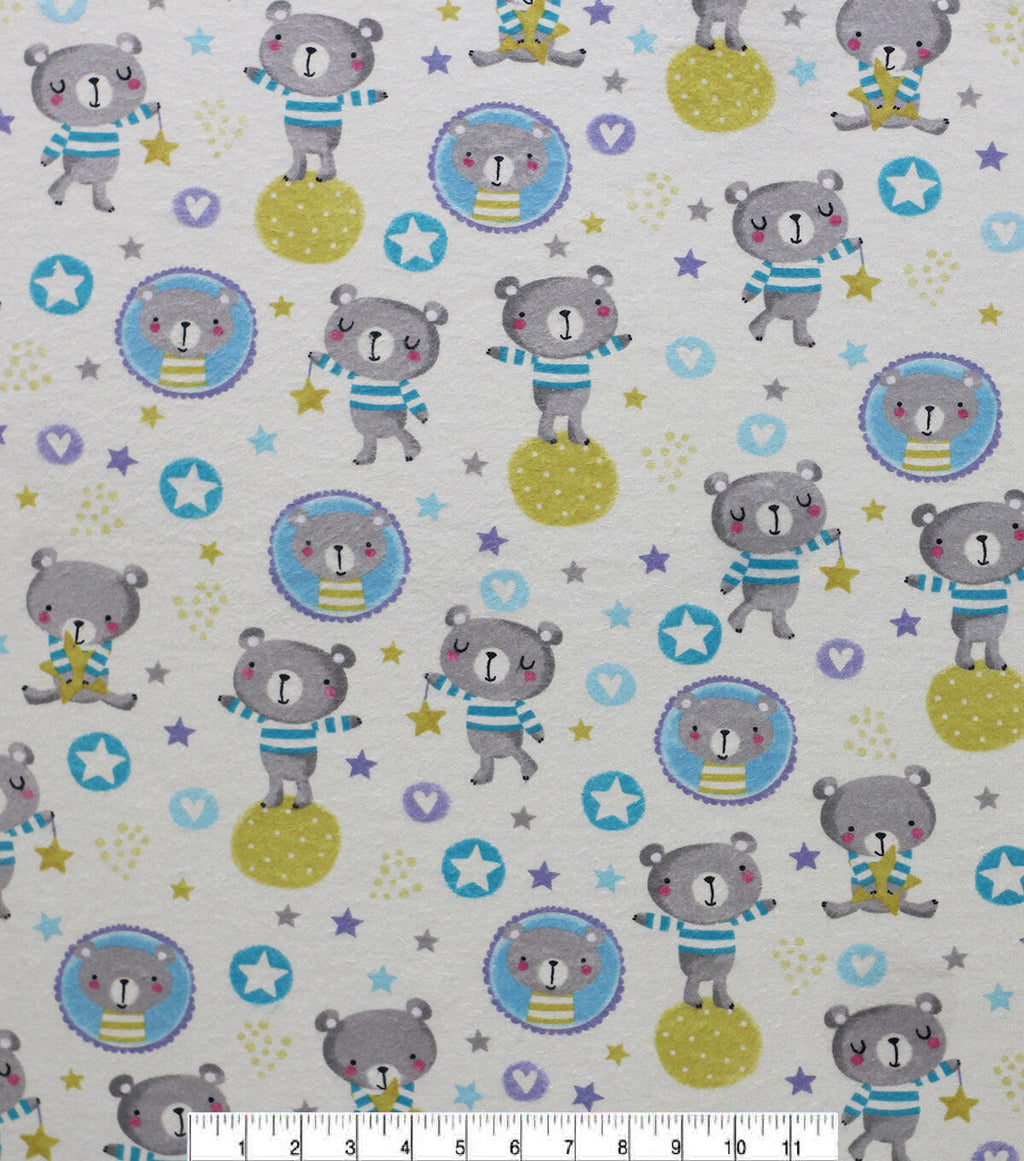 Star Bears Super Snuggle Flannel Fabric