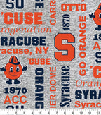 Syracuse University Fleece Fabric Heather Verbiage