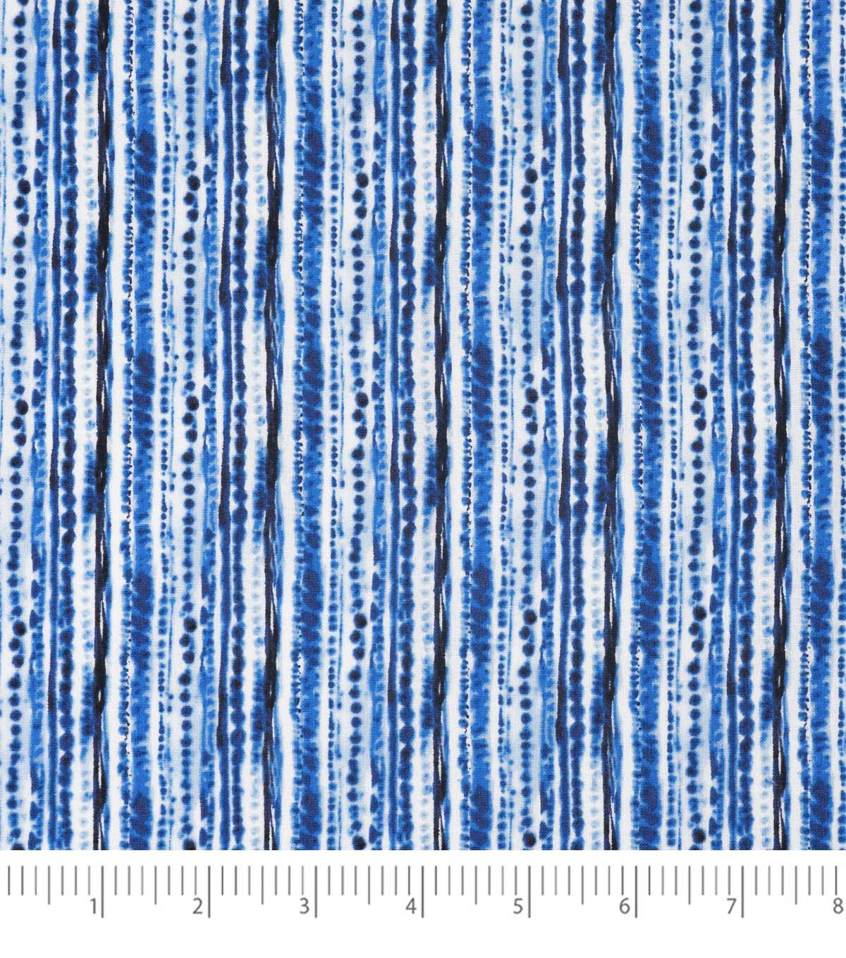 Blue Stripes Quilt Cotton Fabric by Keepsake Calico