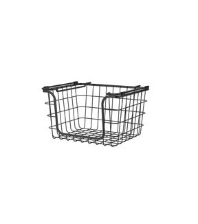 Oceanstar 12 x 10 Black Stackable Metal Wire Storage Baskets 3pk
