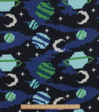 Pixal Space blizzard Prints Fleece Fabric