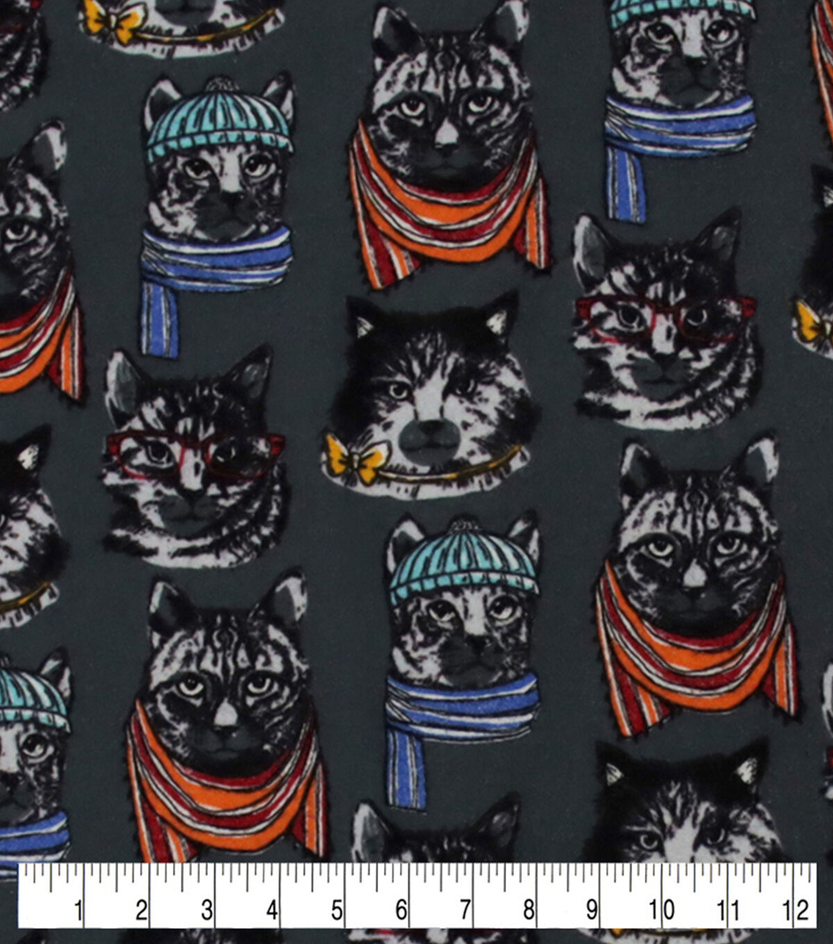 Cats in Scarves Super Snuggle Flannel Fabric