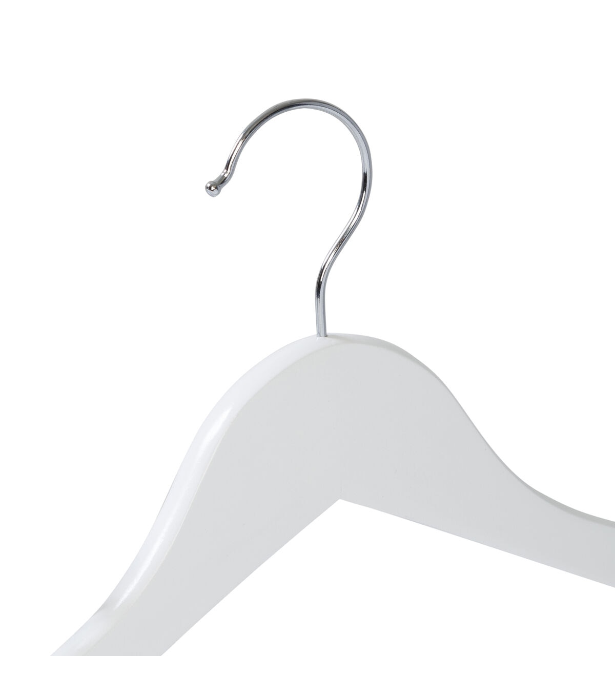 Honey Can Do 17.5 x 9 White Non Slip Swivel Hook Wood Hangers 24pk