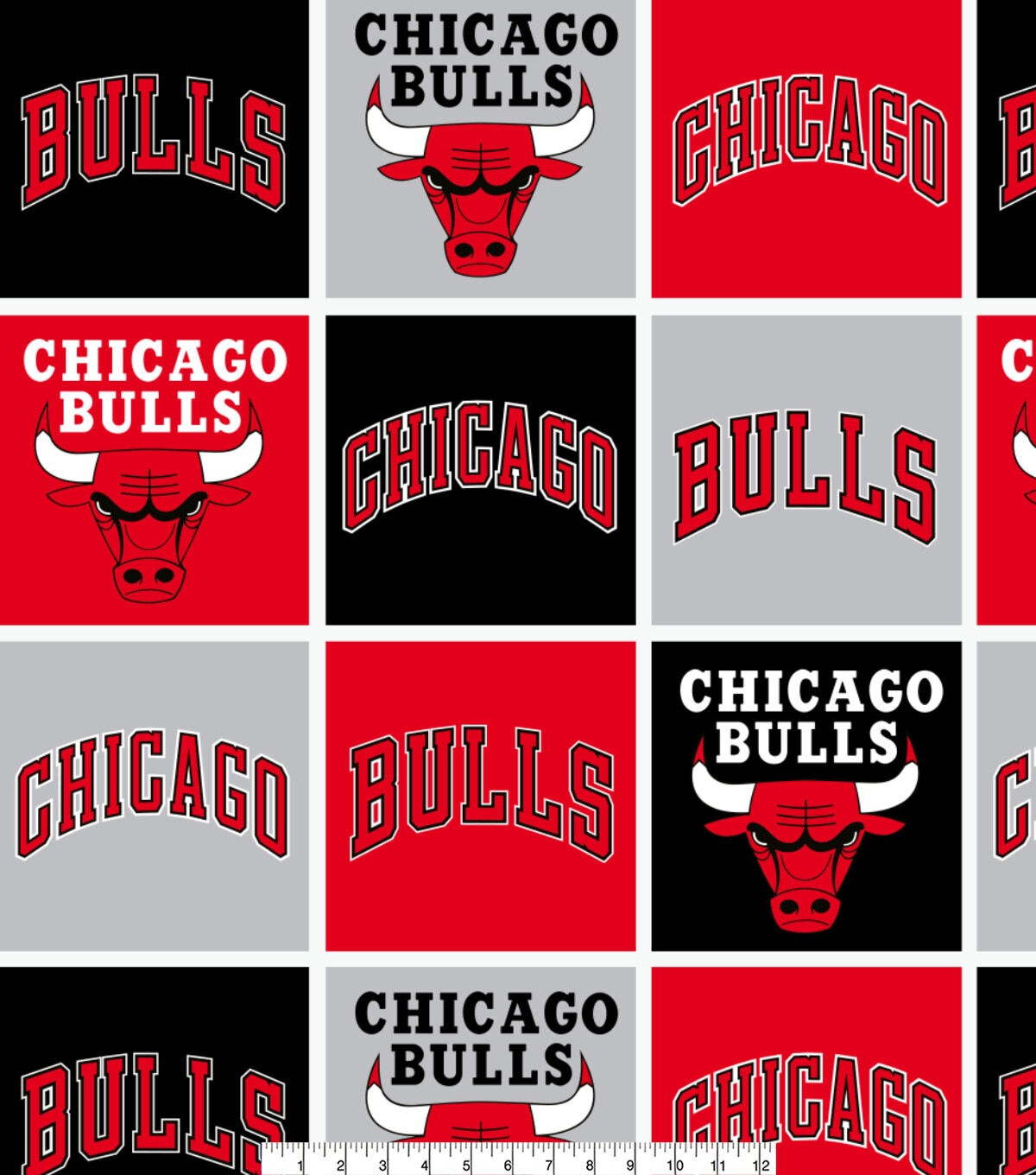 Chicago Bulls Fleece Fabric Block