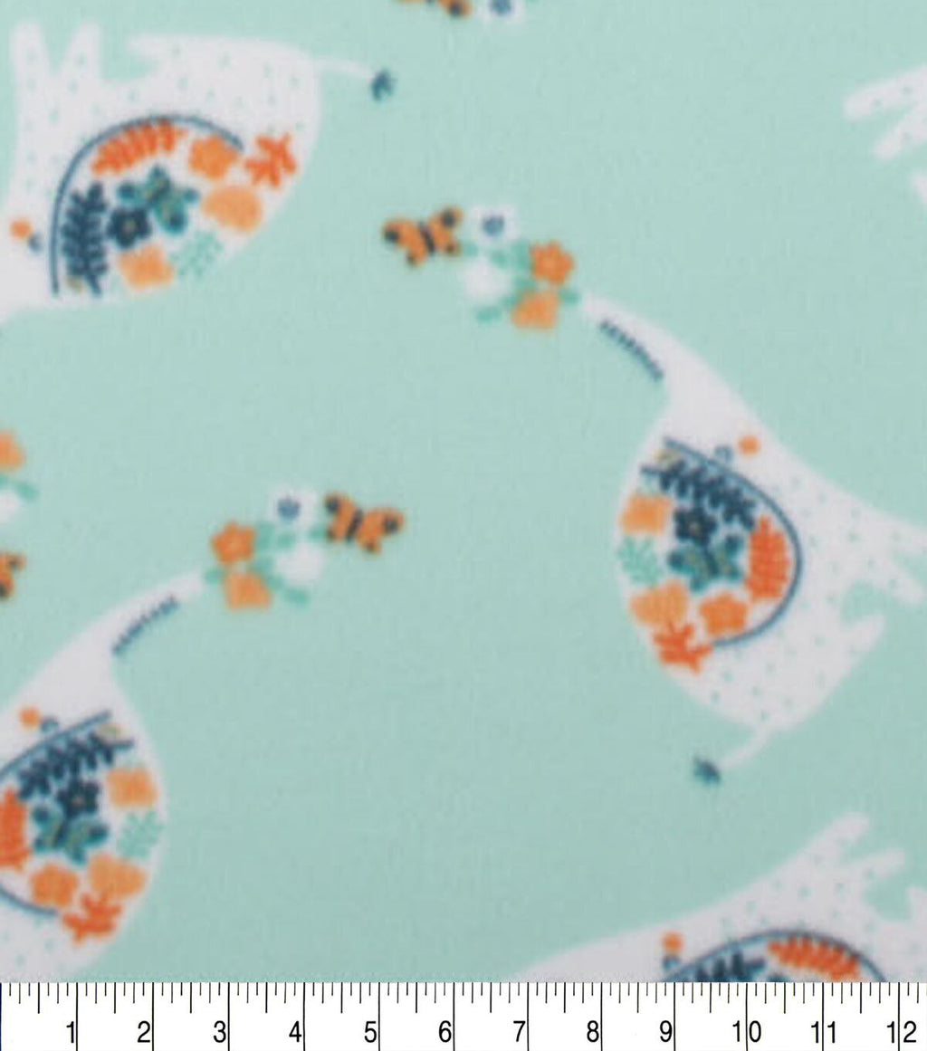 Floral Elephant Blizzard Fleece Fabric