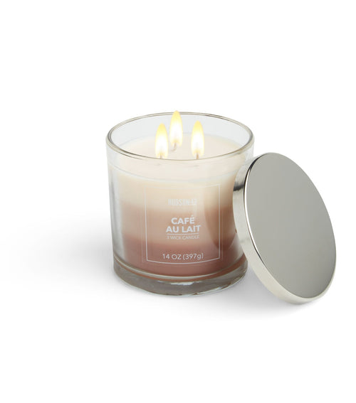 14oz Cafe Au Lait Premium Scented Jar Candle by Hudson 43
