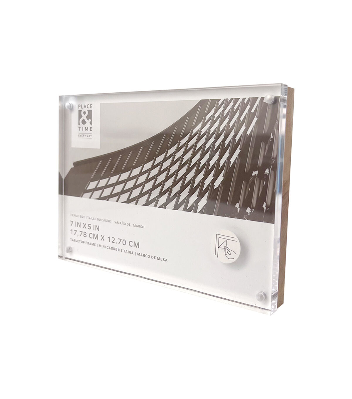 7 x 5 Wood & Acrylic Block Tabletop Picture Frame by Place & Time