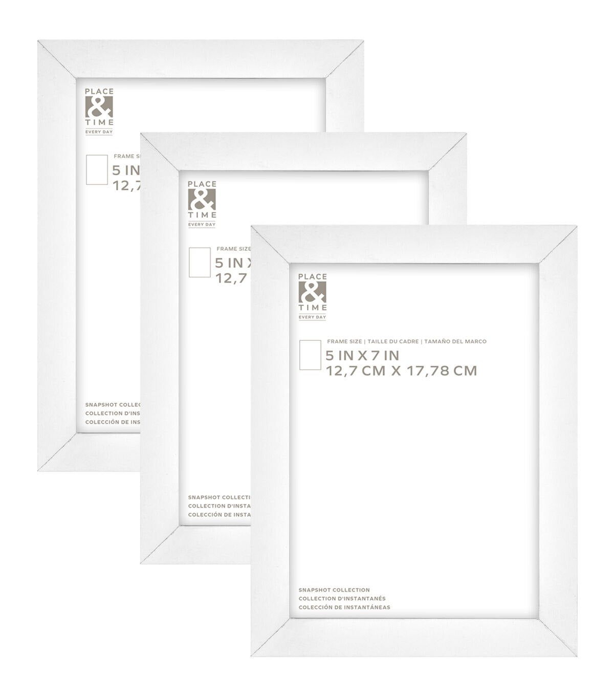 5 x 7 Snapshot Wood & Glass Wall Picture Frames 3pk by Place & Time