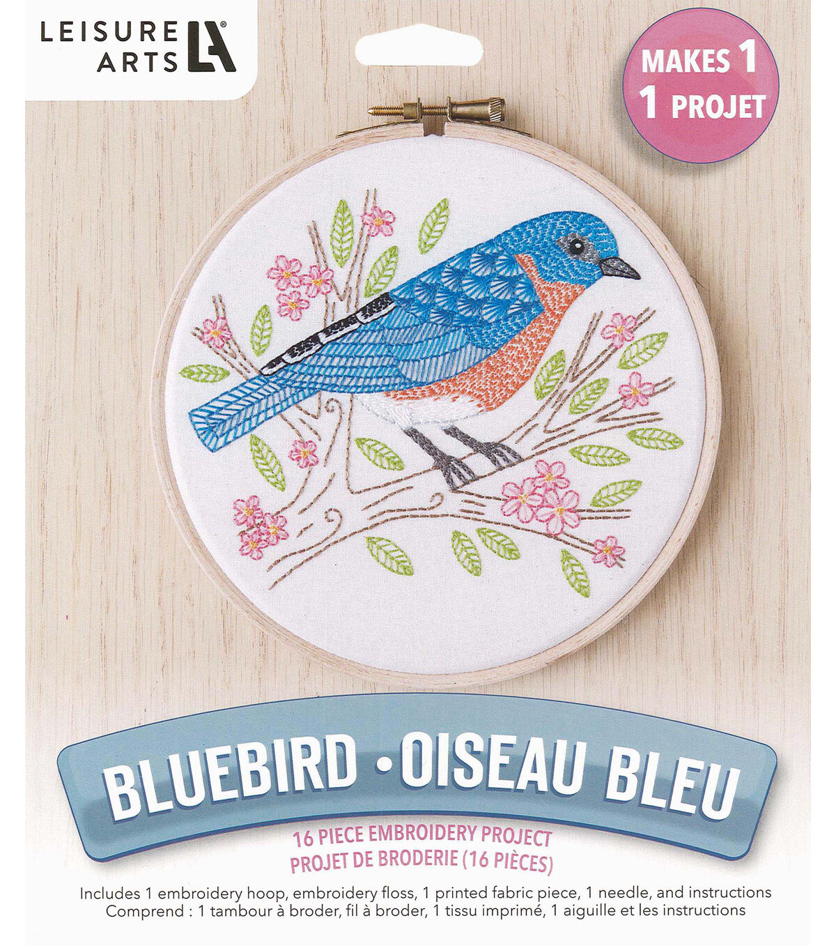 Leisure Arts 6 Blue Bird Embroidery Kit