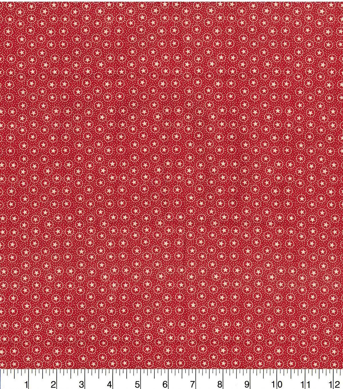 Fabric Traditions Star Circles Red Patriotic Cotton Fabric