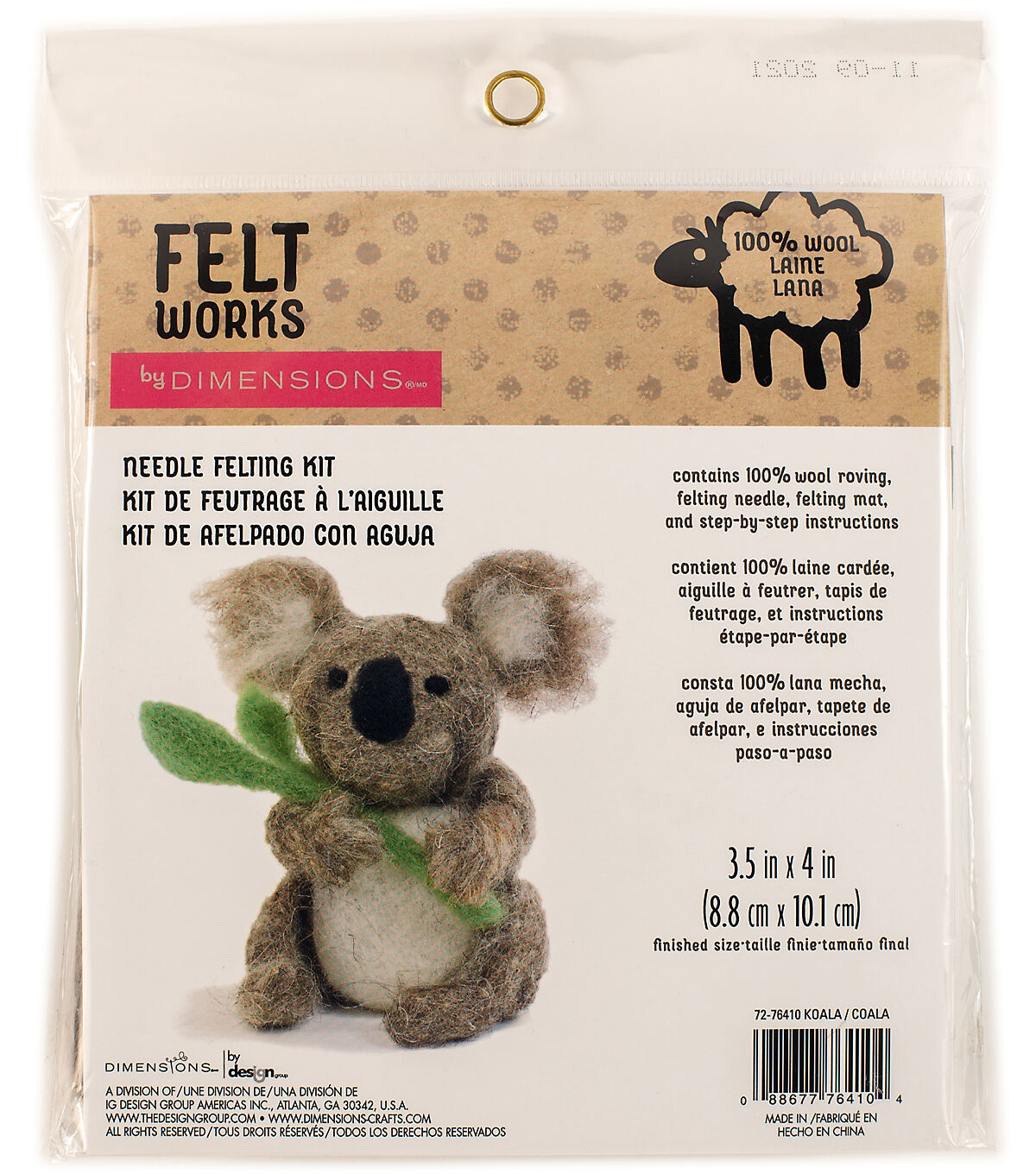 Dimensions 3.5 Koala Wool Roving Needle Felting Kit
