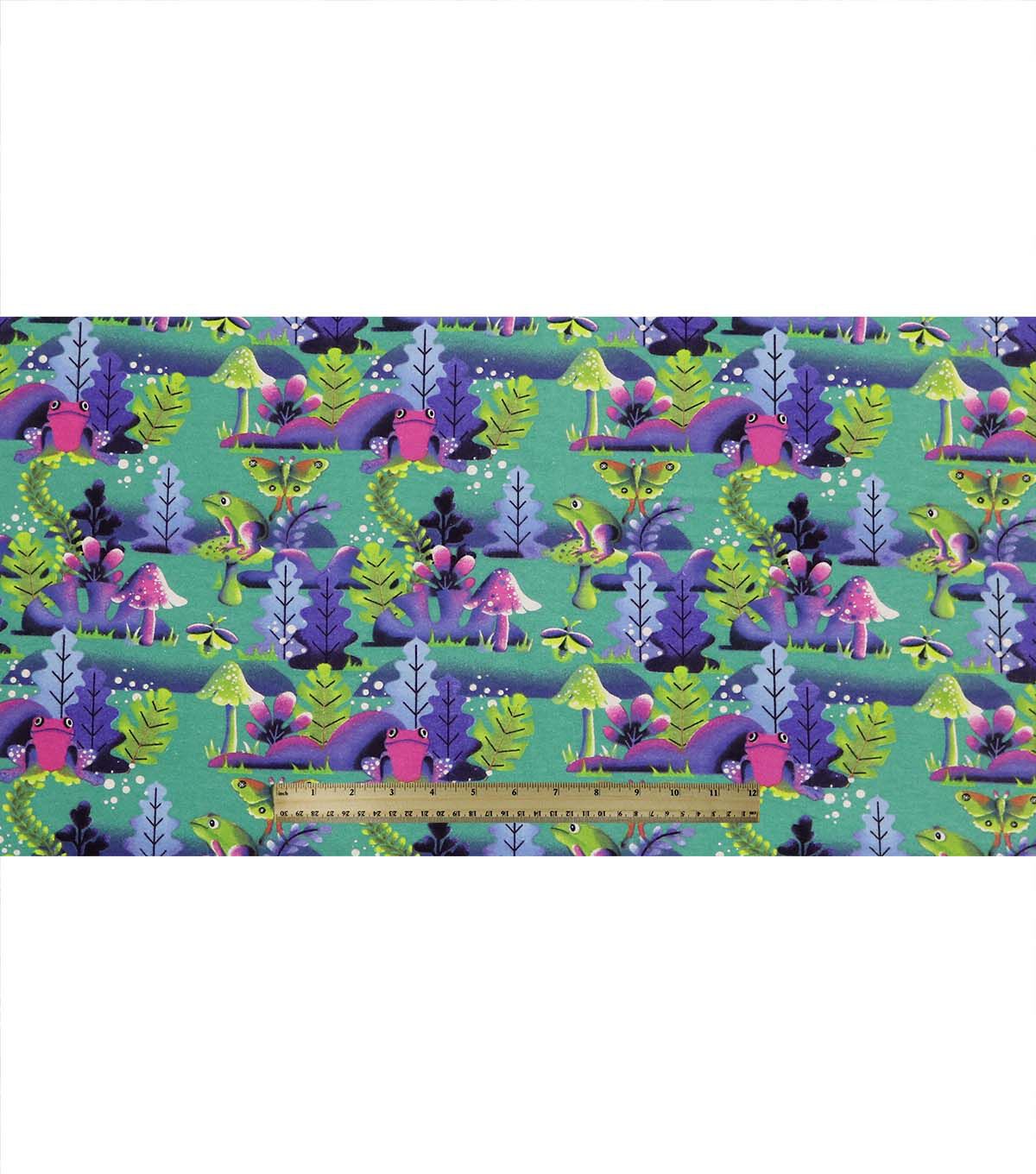 Landscape Leaves on Blue Super Snuggle Flannel Fabric