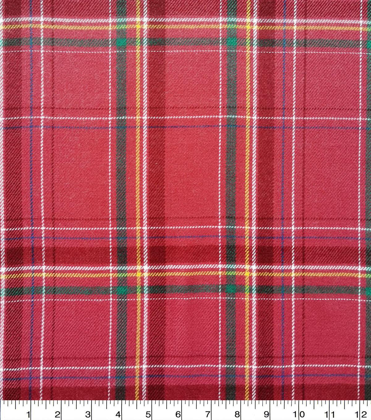 Red Tartan Brushed Plaid Polyester Flannel Fabric