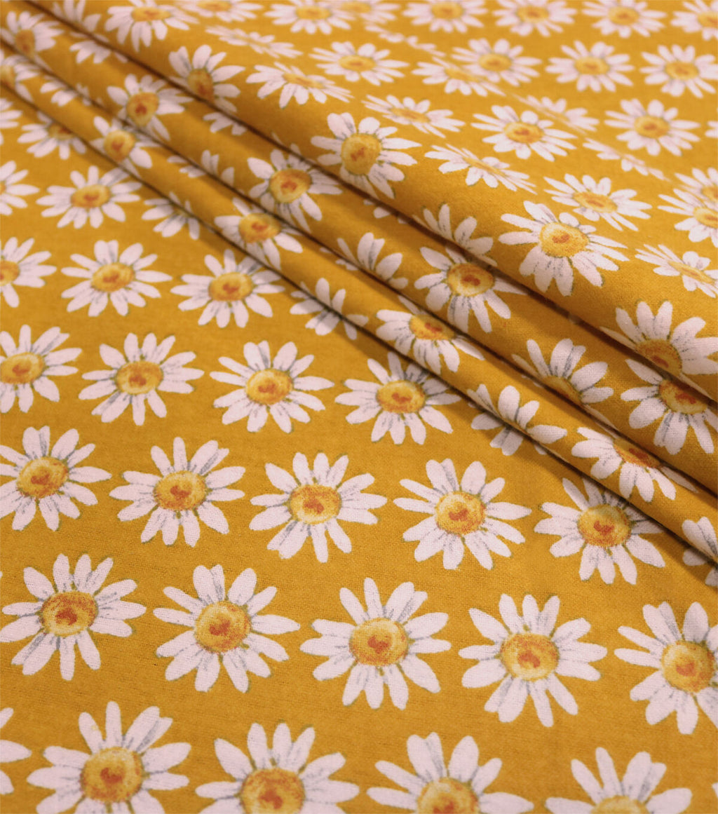 Daisy Yellow Super Snuggle Cotton Fabric