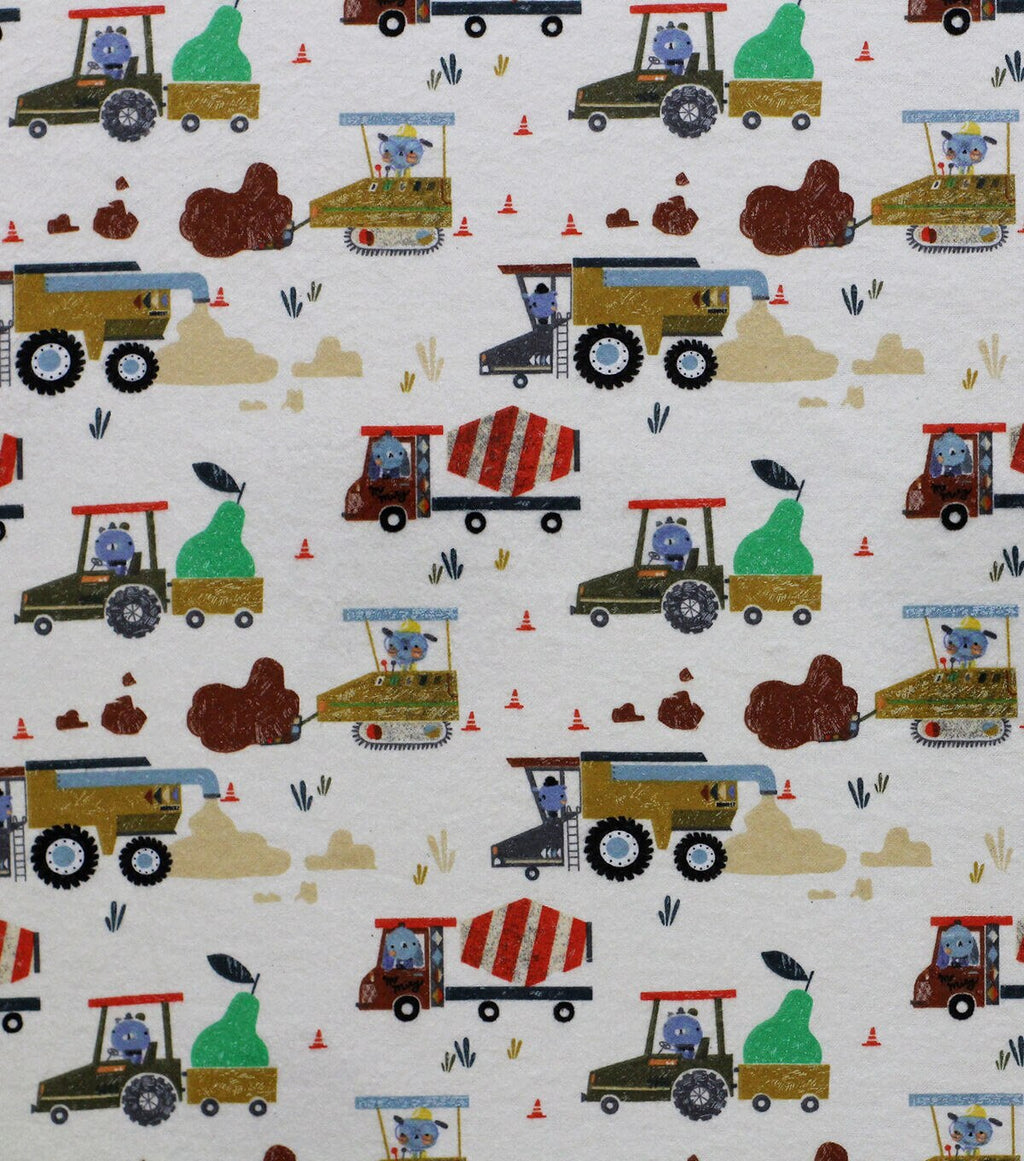 Animal Construction Super Snuggle Flannel Fabric