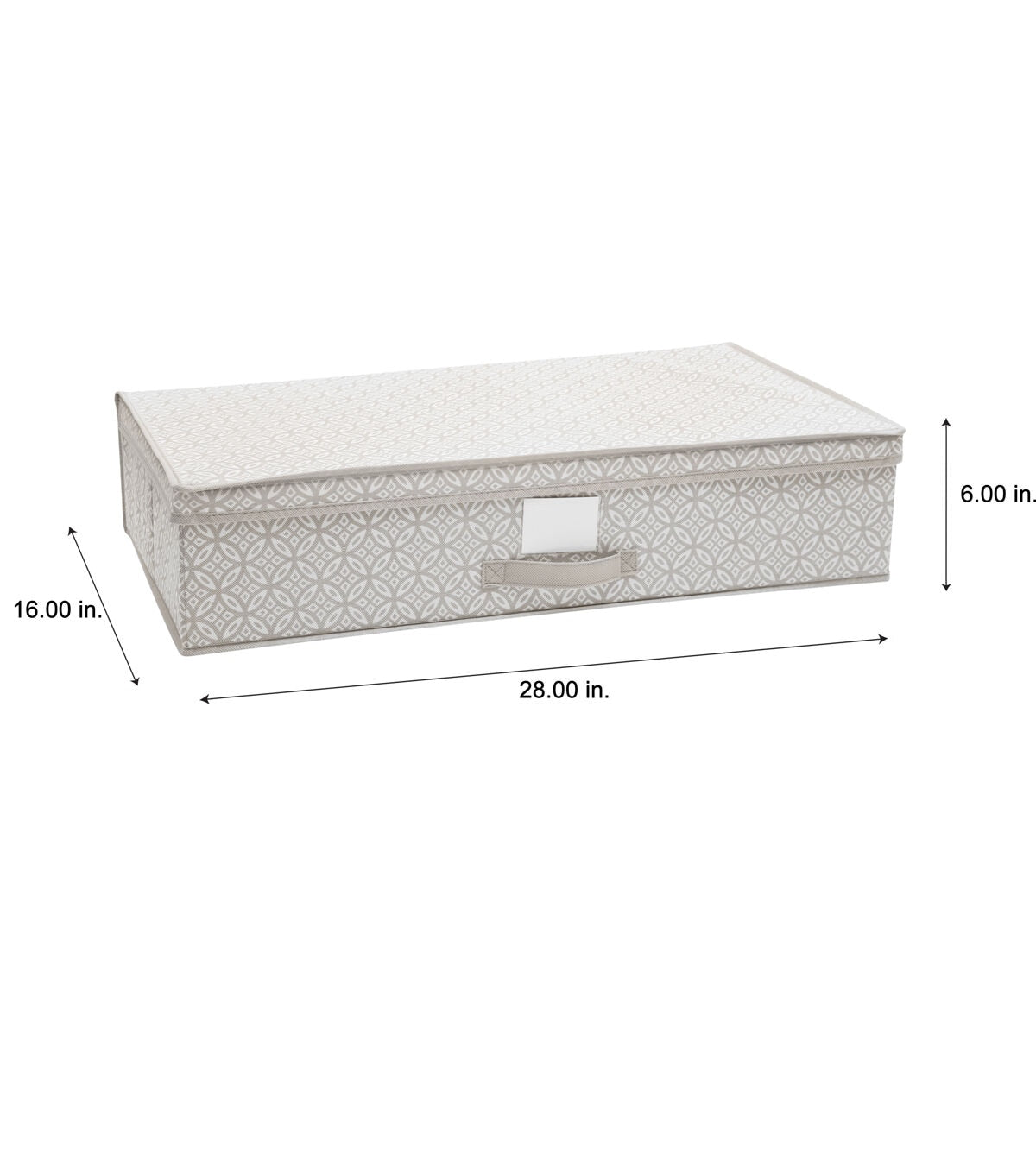 Simplify 28 x 6 Gray Boho Under the Bed Storage Box With Handle