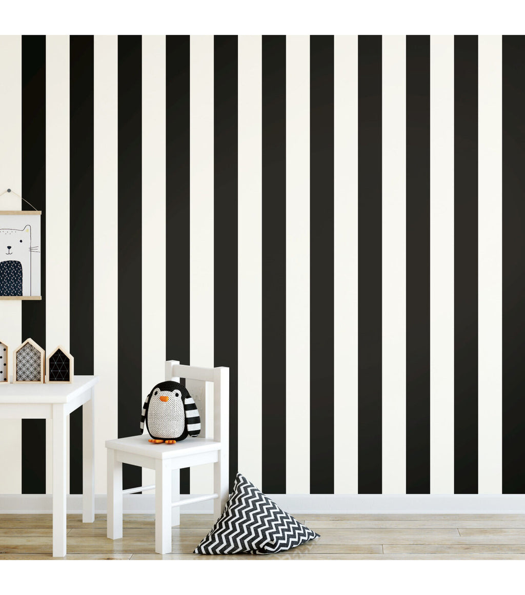 RoomMates Wallpaper Black Awning Stripe