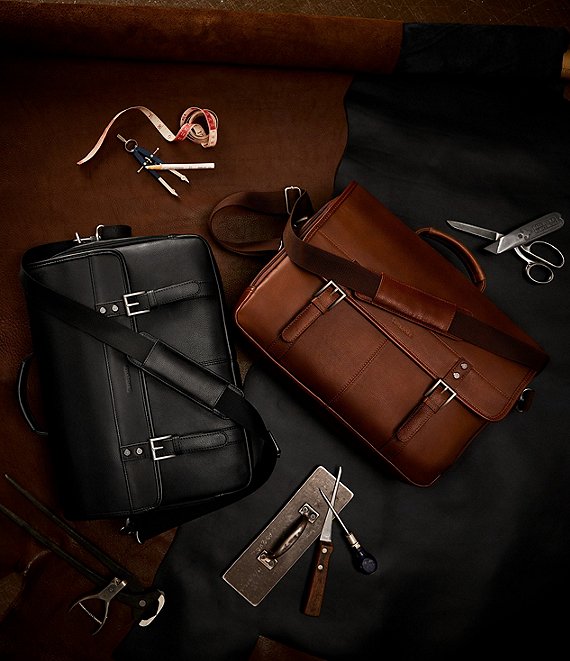 Classic Leather Flapover Briefcase
