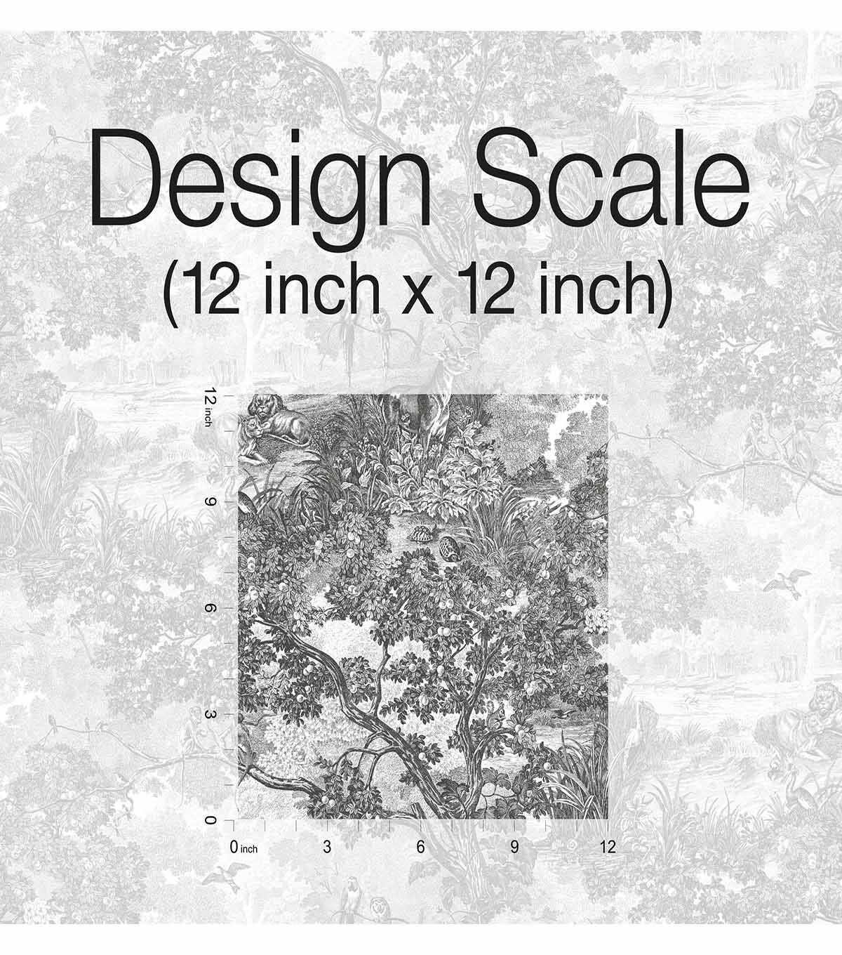 RoomMates 20.5 X 16.5' Gray Jungle Toile Peel & Stick Wallpaper