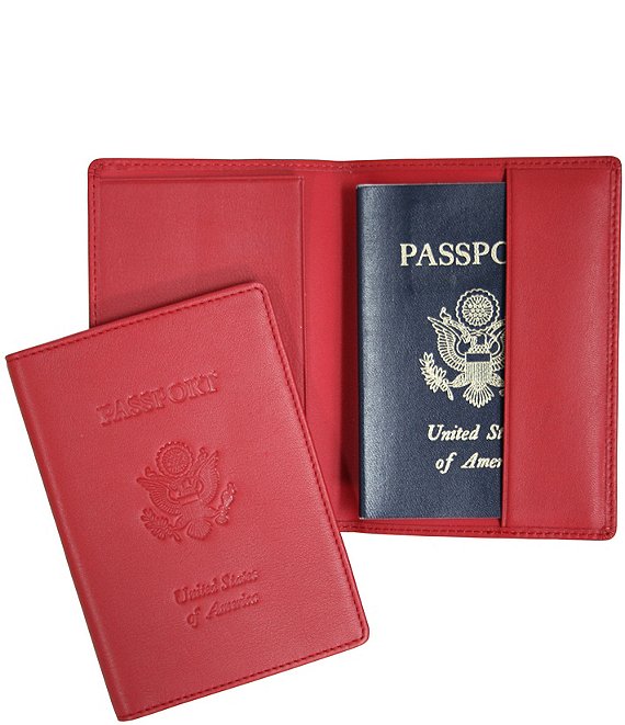 Leather Debossed RFID Blocking Passport Jacket