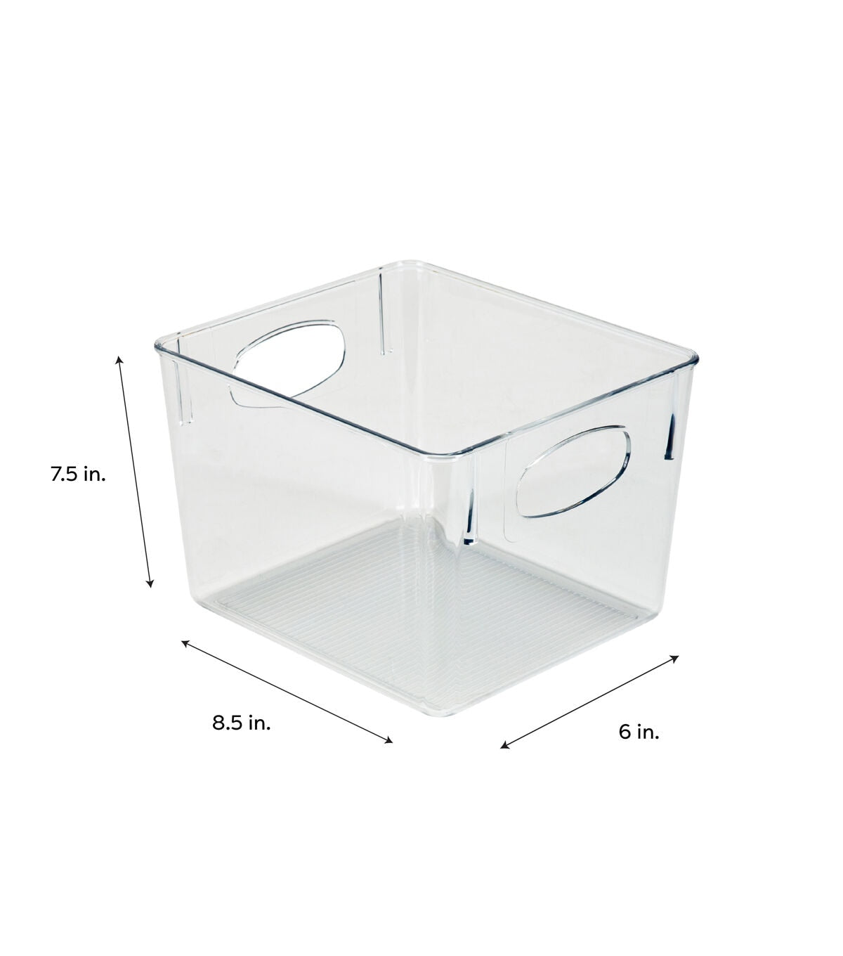 Simplify 8.5 Clear Horizontal Organizer With Cutout Handles