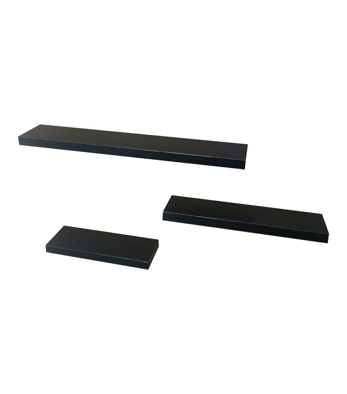 3pc Black Picture Frame Wall Shelf Set by Place & Time