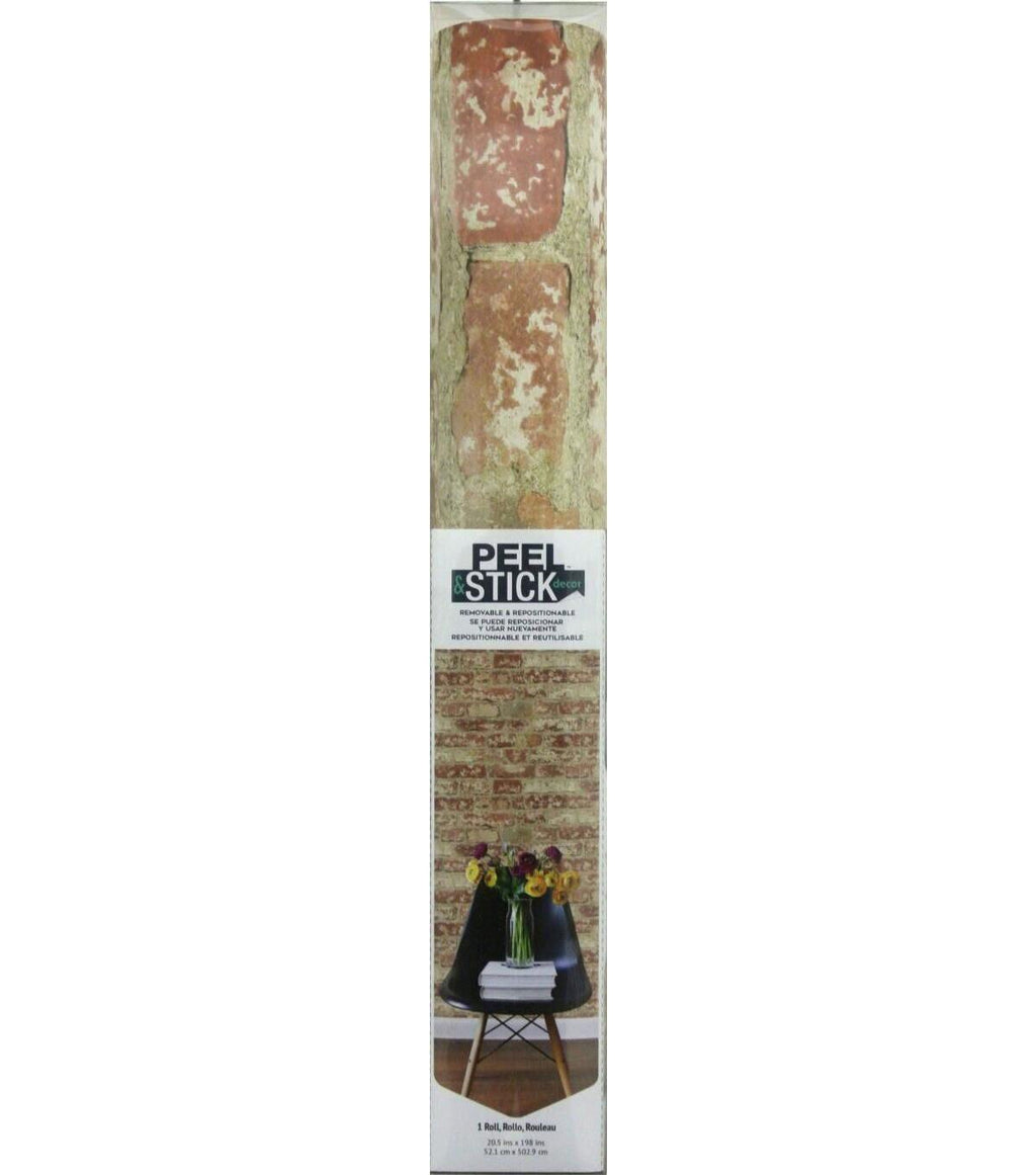 RoomMates Wallpaper Stuccoed Red Brick