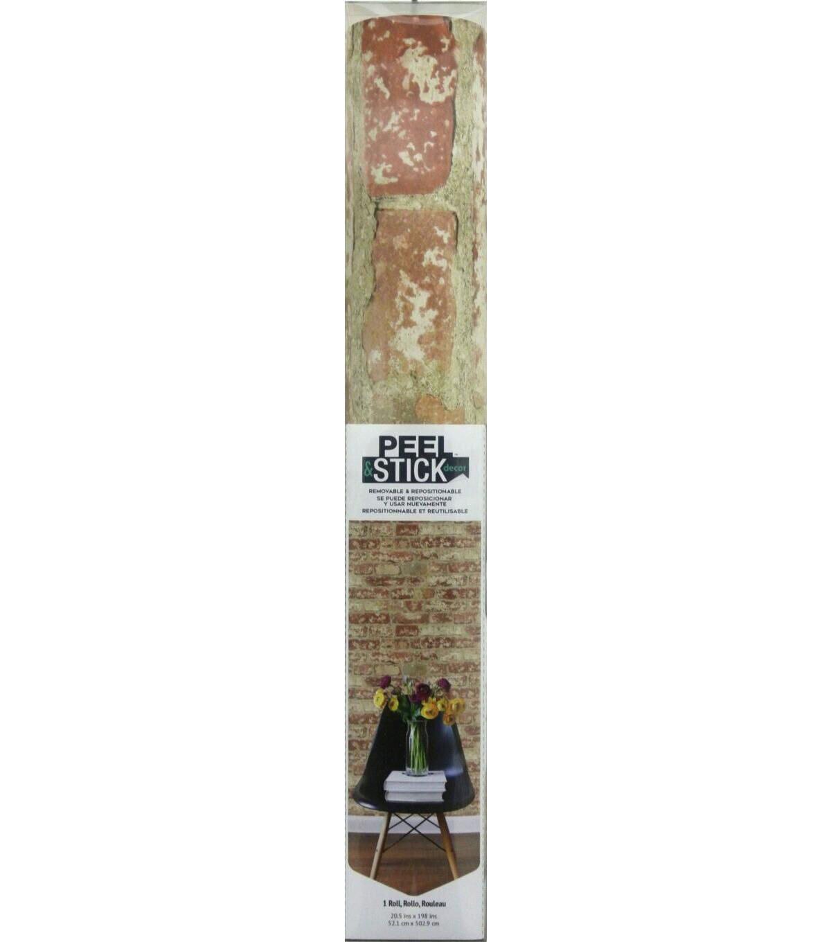 RoomMates Wallpaper Stuccoed Red Brick