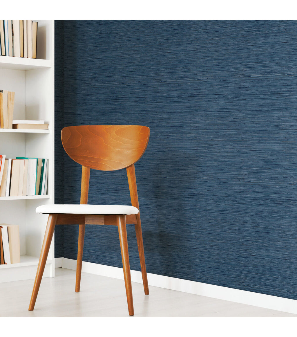 RoomMates Wallpaper Blue Grasscloth