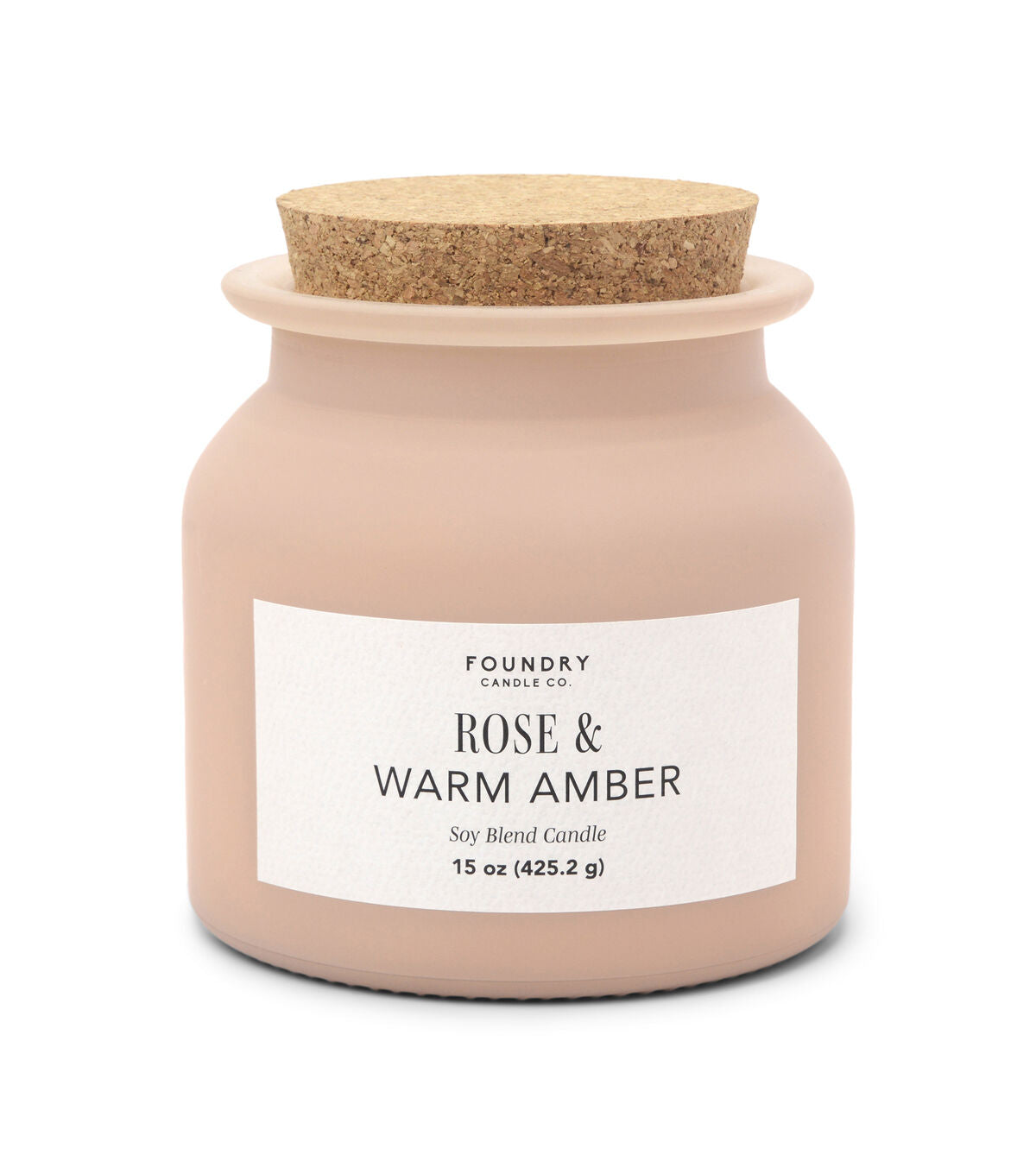 Foundry 15oz Frosted Scented Jar Candle With Cork Lid
