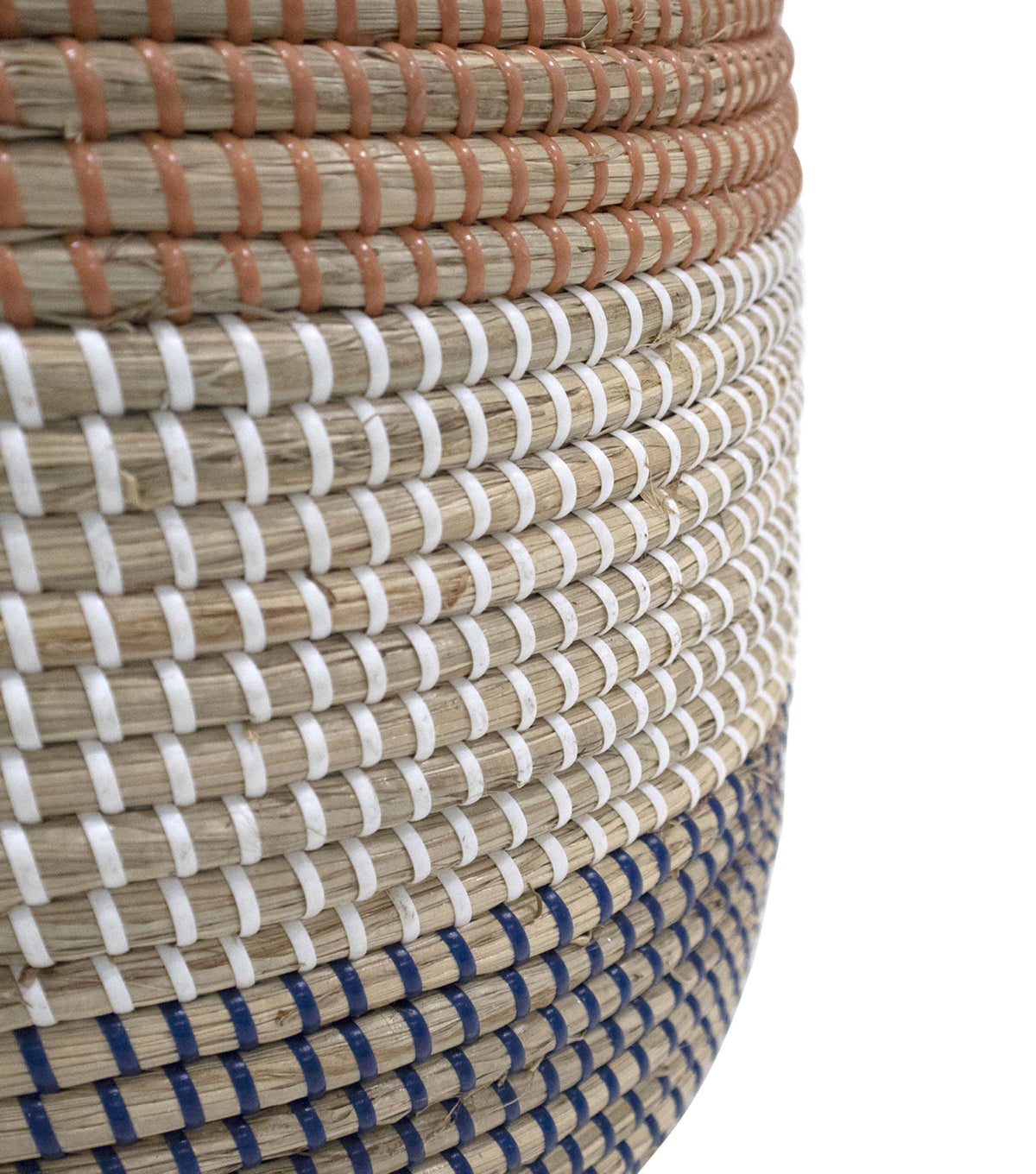 18 Striped Seagrass Woven Basket by Place & Time