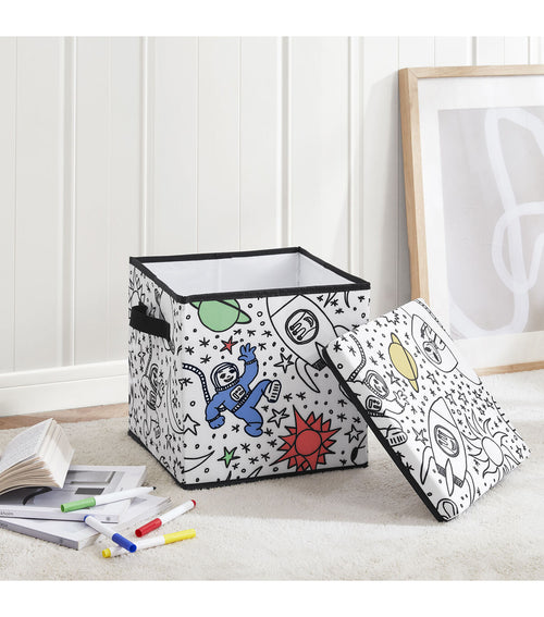 11 x 11 Outer Space Children’s Color In Storage Cube With Lid