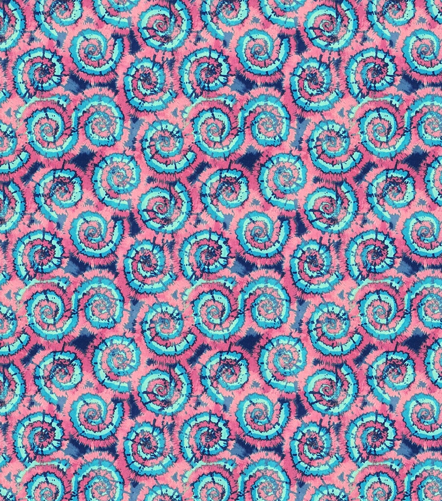 Swirl Tie Dye Pink Blue Super Snuggle Flannel Fabric